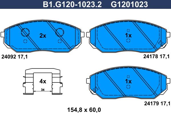 Galfer B1.G120-1023.2 - Kit pastiglie freno, Freno a disco autozon.pro