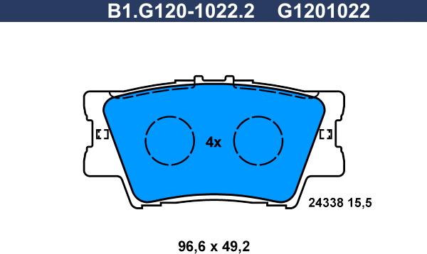 Galfer B1.G120-1022.2 - Kit pastiglie freno, Freno a disco autozon.pro