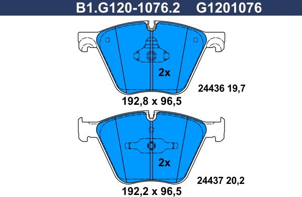 Galfer B1.G120-1076.2 - Kit pastiglie freno, Freno a disco autozon.pro