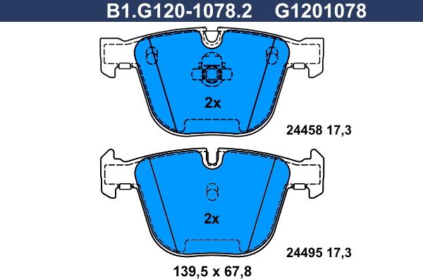 Galfer B1.G120-1078.2 - Kit pastiglie freno, Freno a disco autozon.pro