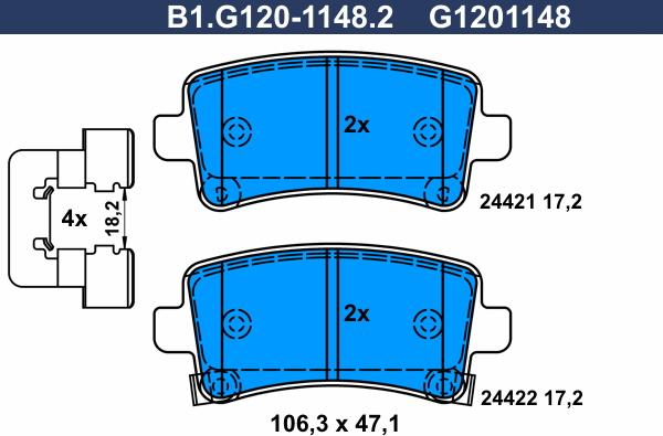 Galfer B1.G120-1148.2 - Kit pastiglie freno, Freno a disco autozon.pro