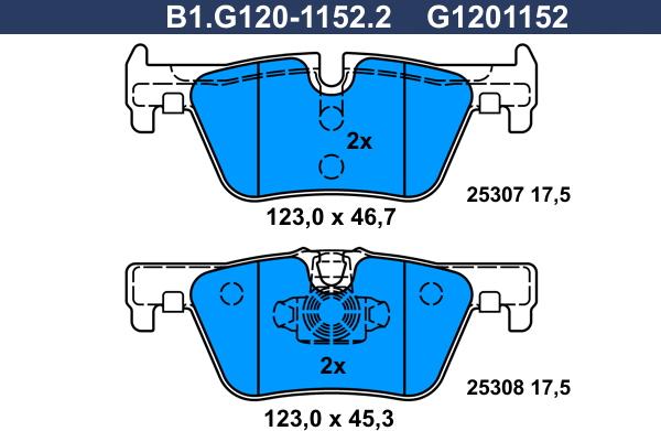 Galfer B1.G120-1152.2 - Kit pastiglie freno, Freno a disco autozon.pro