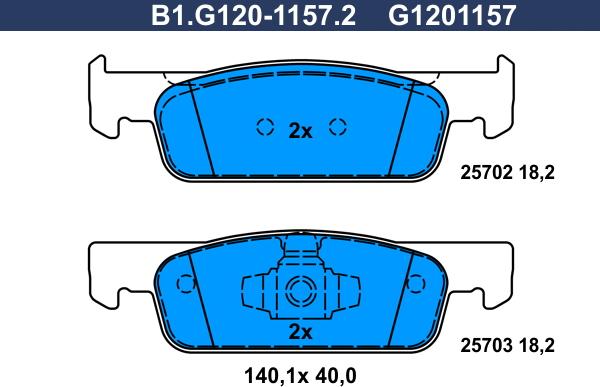 Galfer B1.G120-1157.2 - Kit pastiglie freno, Freno a disco autozon.pro