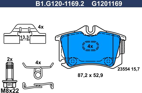 Galfer B1.G120-1169.2 - Kit pastiglie freno, Freno a disco autozon.pro