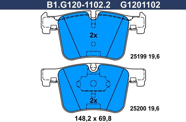 Galfer B1.G120-1102.2 - Kit pastiglie freno, Freno a disco autozon.pro