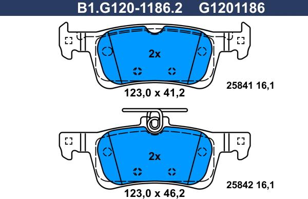 Galfer B1.G120-1186.2 - Kit pastiglie freno, Freno a disco autozon.pro