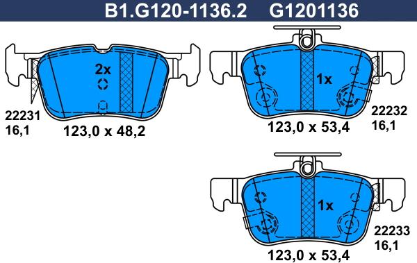 Galfer B1.G120-1136.2 - Kit pastiglie freno, Freno a disco autozon.pro