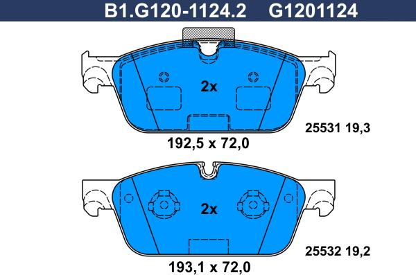 Galfer B1.G120-1124.2 - Kit pastiglie freno, Freno a disco autozon.pro