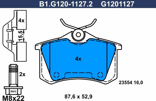 Galfer B1.G120-1127.2 - Kit pastiglie freno, Freno a disco autozon.pro