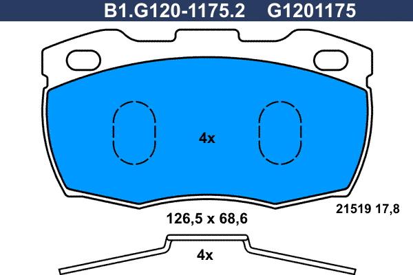 Galfer B1.G120-1175.2 - Kit pastiglie freno, Freno a disco autozon.pro