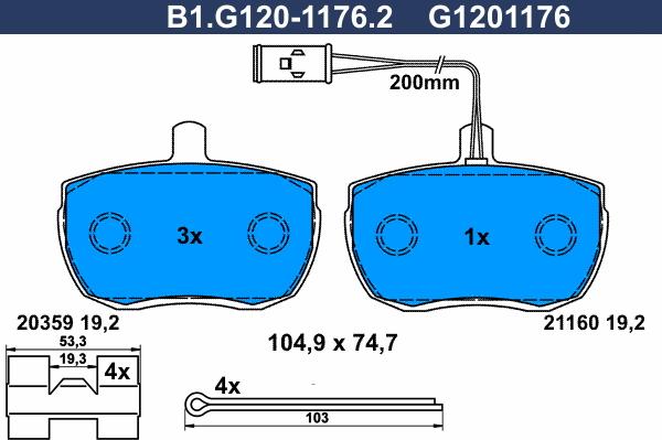 Galfer B1.G120-1176.2 - Kit pastiglie freno, Freno a disco autozon.pro