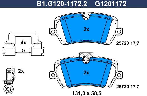 Galfer B1.G120-1172.2 - Kit pastiglie freno, Freno a disco autozon.pro