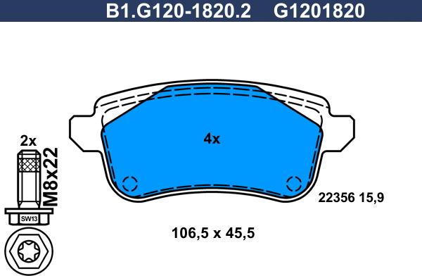 Galfer B1G12018202 - Kit pastiglie freno, Freno a disco autozon.pro