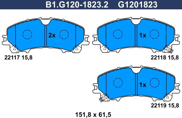 Galfer B1.G120-1823.2 - Kit pastiglie freno, Freno a disco autozon.pro