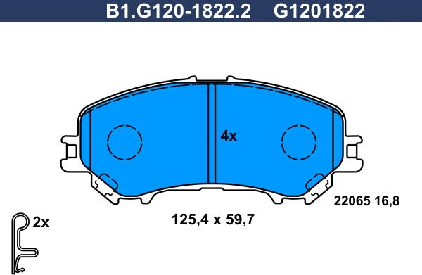 Galfer B1.G120-1822.2 - Kit pastiglie freno, Freno a disco autozon.pro