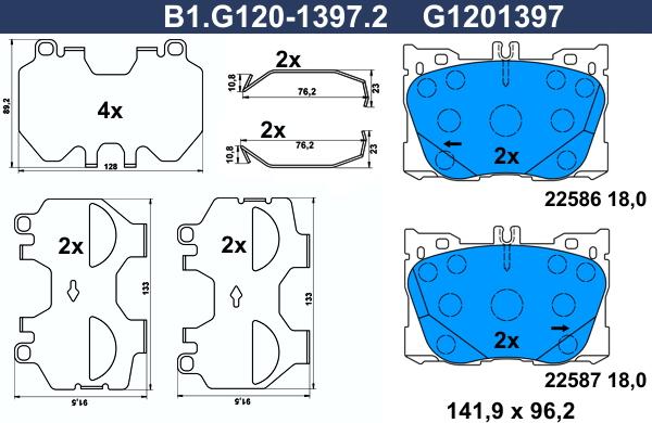 Galfer B1G12013972 - Kit pastiglie freno, Freno a disco autozon.pro