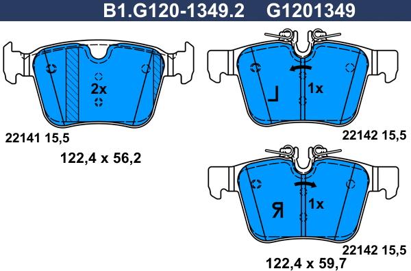 Galfer B1.G120-1349.2 - Kit pastiglie freno, Freno a disco autozon.pro