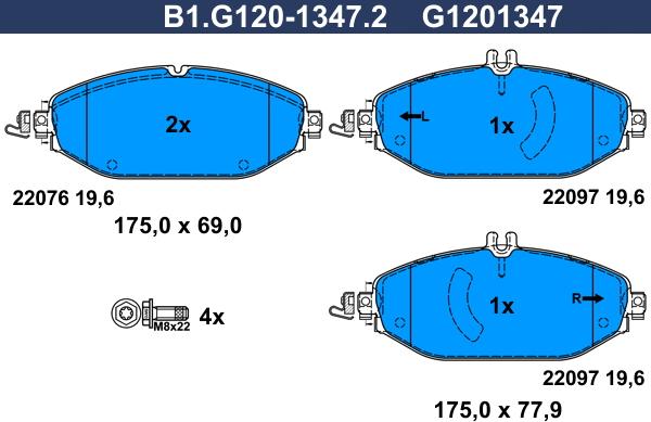 Galfer B1.G120-1347.2 - Kit pastiglie freno, Freno a disco autozon.pro