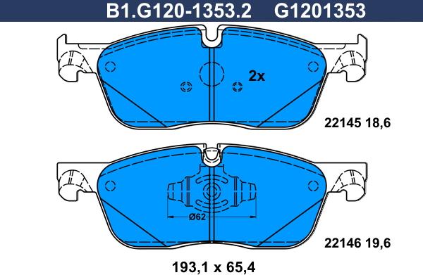 Galfer B1.G120-1353.2 - Kit pastiglie freno, Freno a disco autozon.pro