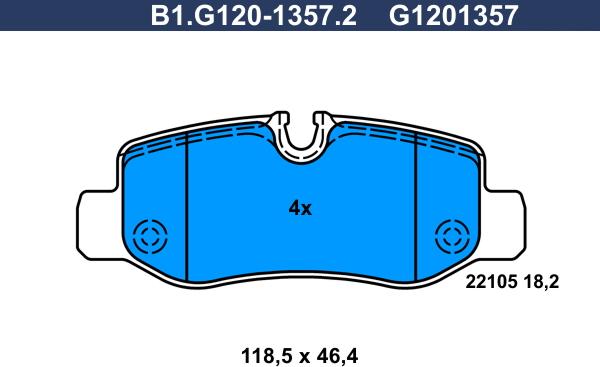 Galfer B1.G120-1357.2 - Kit pastiglie freno, Freno a disco autozon.pro