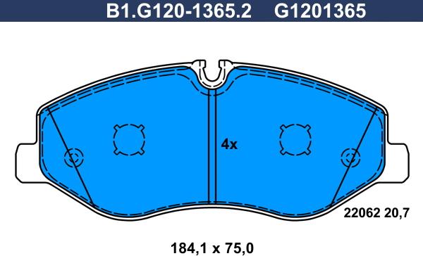 Galfer B1.G120-1365.2 - Kit pastiglie freno, Freno a disco autozon.pro