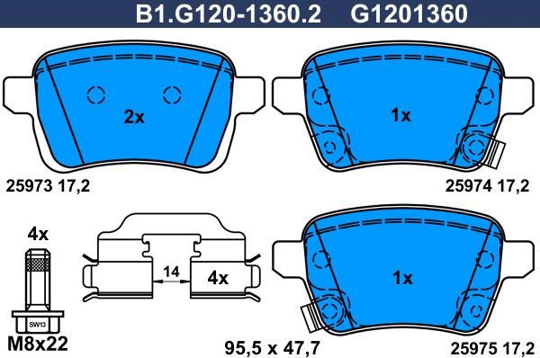 Galfer B1.G120-1360.2 - Kit pastiglie freno, Freno a disco autozon.pro