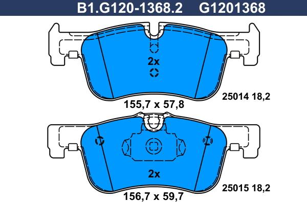 Galfer B1.G120-1368.2 - Kit pastiglie freno, Freno a disco autozon.pro