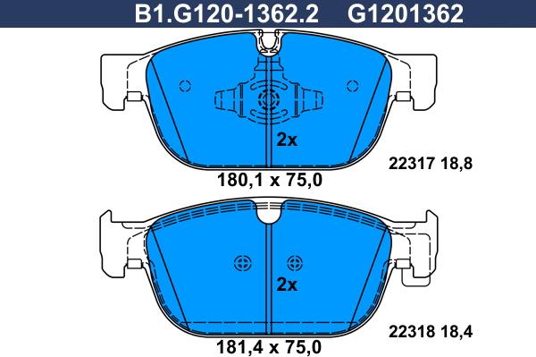 Galfer B1G12013622 - Kit pastiglie freno, Freno a disco autozon.pro