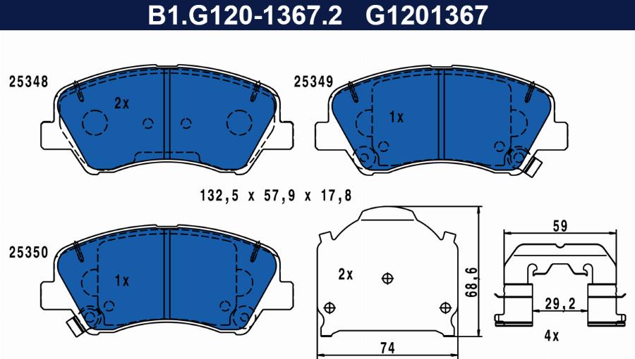 Galfer B1.G120-1367.2 - Kit pastiglie freno, Freno a disco autozon.pro