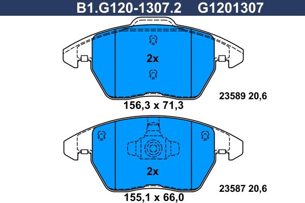 Galfer B1.G120-1307.2 - Kit pastiglie freno, Freno a disco autozon.pro