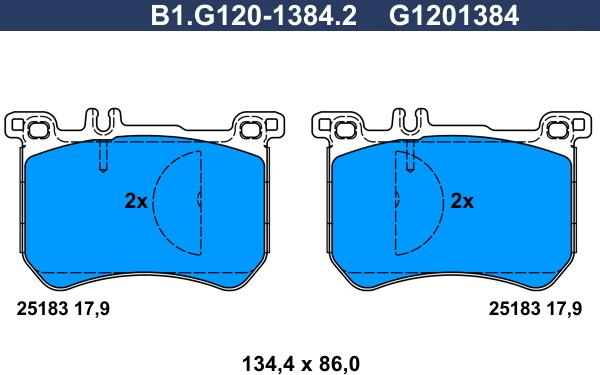 Galfer B1.G120-1384.2 - Kit pastiglie freno, Freno a disco autozon.pro