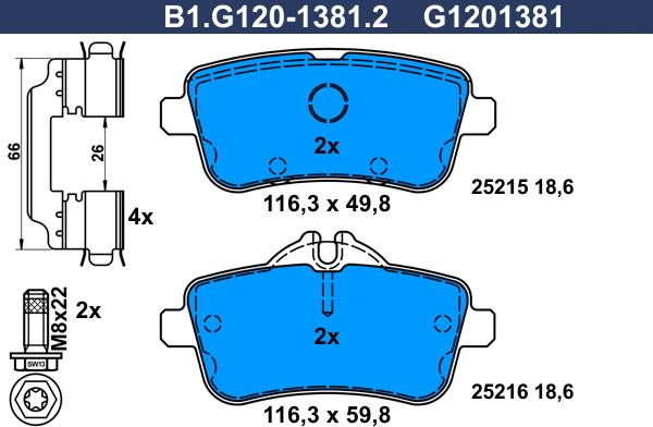 Galfer B1.G120-1381.2 - Kit pastiglie freno, Freno a disco autozon.pro