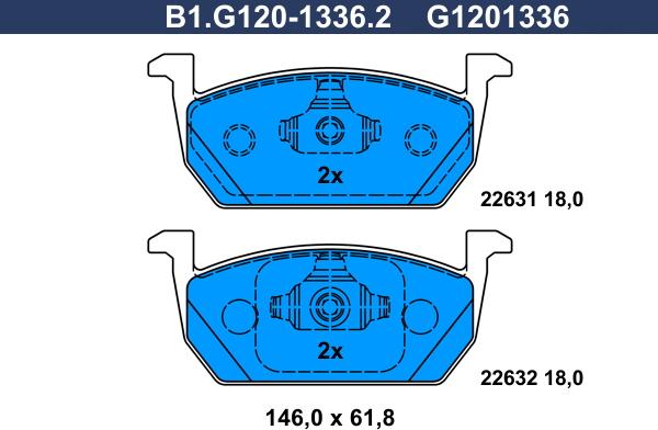 Galfer B1.G120-1336.2 - Kit pastiglie freno, Freno a disco autozon.pro