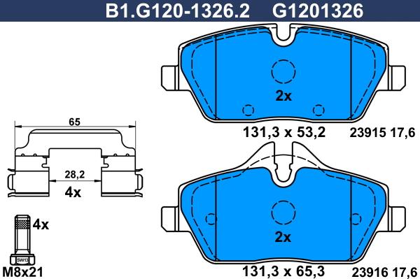 Galfer B1.G120-1326.2 - Kit pastiglie freno, Freno a disco autozon.pro