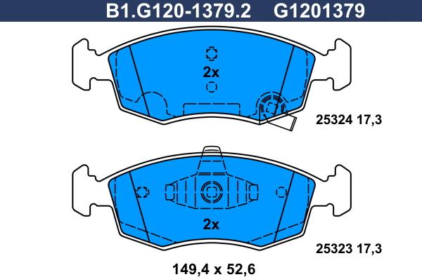 Galfer B1.G120-1379.2 - Kit pastiglie freno, Freno a disco autozon.pro