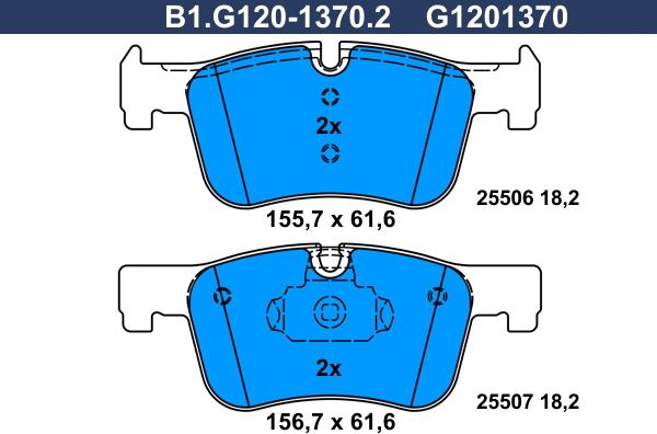 Galfer B1.G120-1370.2 - Kit pastiglie freno, Freno a disco autozon.pro