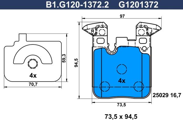 Galfer B1.G120-1372.2 - Kit pastiglie freno, Freno a disco autozon.pro