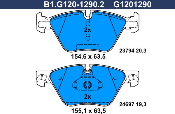 Galfer B1.G120-1290.2 - Kit pastiglie freno, Freno a disco autozon.pro