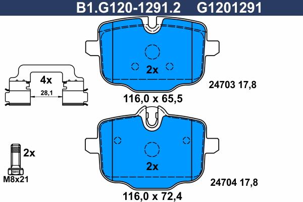 Galfer B1.G120-1291.2 - Kit pastiglie freno, Freno a disco autozon.pro