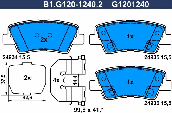 Galfer B1.G120-1240.2 - Kit pastiglie freno, Freno a disco autozon.pro