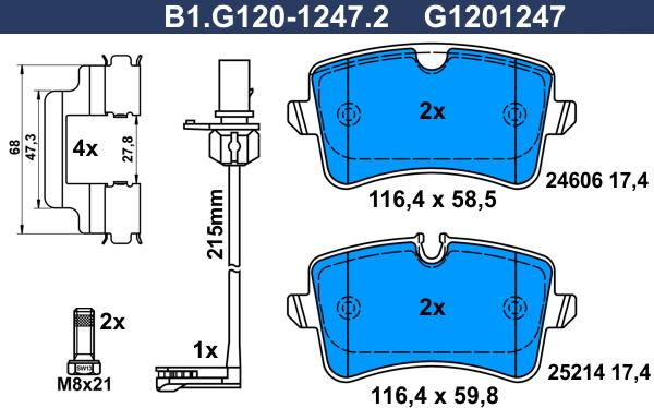 Galfer B1.G120-1247.2 - Kit pastiglie freno, Freno a disco autozon.pro