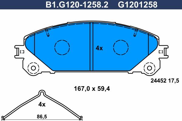 Galfer B1.G120-1258.2 - Kit pastiglie freno, Freno a disco autozon.pro