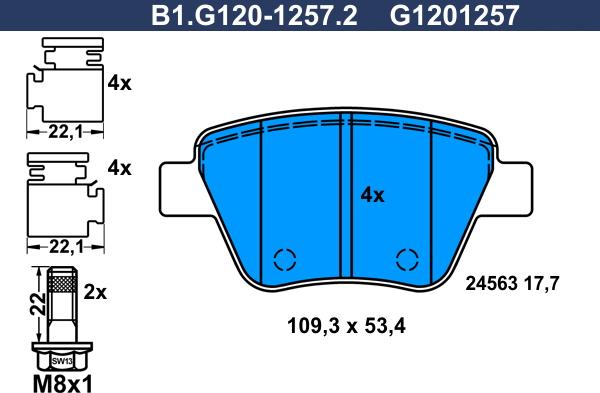 Galfer B1.G120-1257.2 - Kit pastiglie freno, Freno a disco autozon.pro