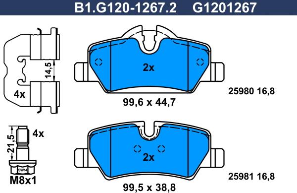 Galfer B1.G120-1267.2 - Kit pastiglie freno, Freno a disco autozon.pro