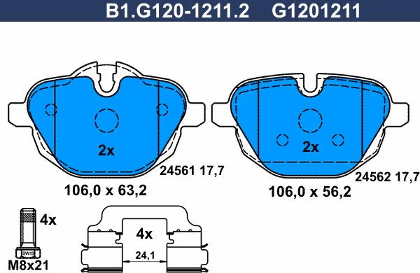 Galfer B1.G120-1211.2 - Kit pastiglie freno, Freno a disco autozon.pro