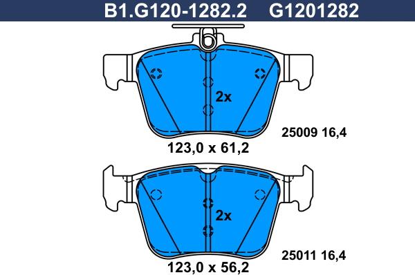 Galfer B1.G120-1282.2 - Kit pastiglie freno, Freno a disco autozon.pro