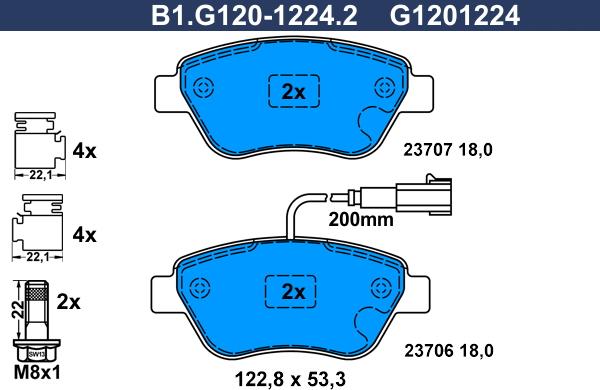 Galfer B1.G120-1224.2 - Kit pastiglie freno, Freno a disco autozon.pro