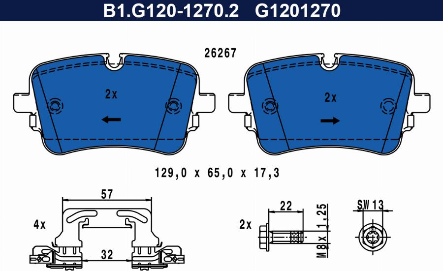 Galfer B1.G120-1270.2 - Kit pastiglie freno, Freno a disco autozon.pro