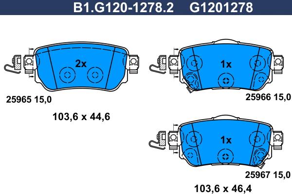 Galfer B1.G120-1278.2 - Kit pastiglie freno, Freno a disco autozon.pro