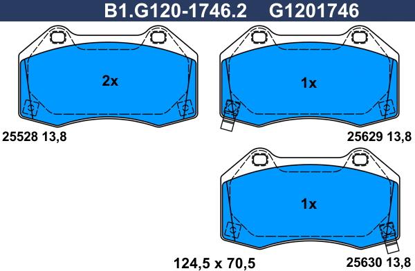 Galfer B1.G120-1746.2 - Kit pastiglie freno, Freno a disco autozon.pro